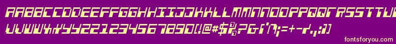 PhaserBankCondensedItalic Font – Yellow Fonts on Purple Background