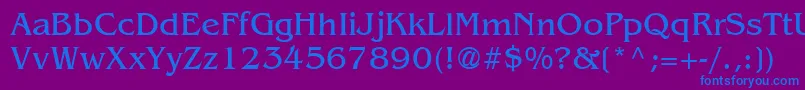 Fonte AgBenguiat – fontes azuis em um fundo violeta