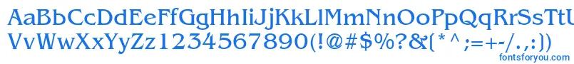 フォントAgBenguiat – 白い背景に青い文字