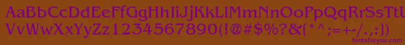 AgBenguiat-fontti – violetit fontit ruskealla taustalla