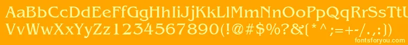 AgBenguiat-fontti – keltaiset fontit oranssilla taustalla