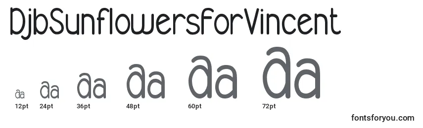 DjbSunflowersForVincent Font Sizes