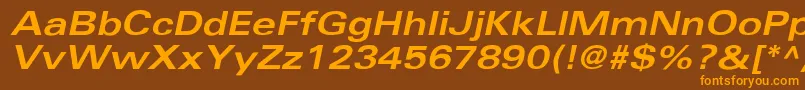 UniversBoldextobl Font – Orange Fonts on Brown Background