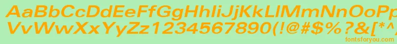 UniversBoldextobl Font – Orange Fonts on Green Background