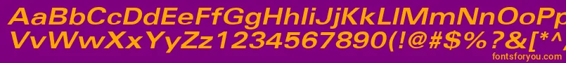 UniversBoldextobl Font – Orange Fonts on Purple Background