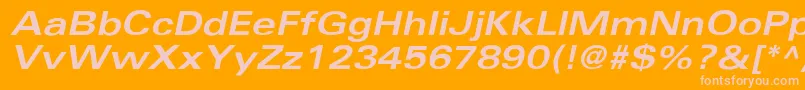 More about UniversBoldextobl Font UniversBoldextobl Font – Pink Fonts on Orange Background