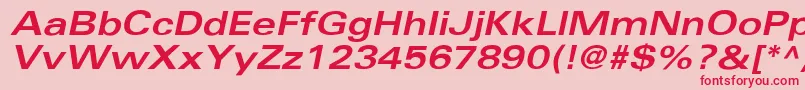 UniversBoldextobl Font – Red Fonts on Pink Background