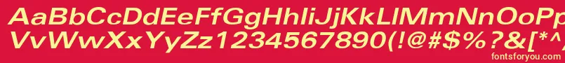 UniversBoldextobl Font – Yellow Fonts on Red Background