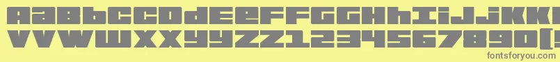 BoldKiller-fontti – harmaat kirjasimet keltaisella taustalla