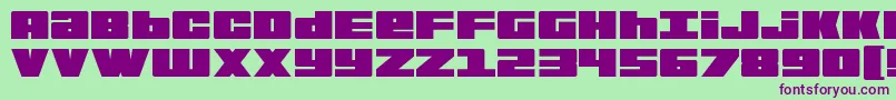 フォントBoldKiller – 緑の背景に紫のフォント