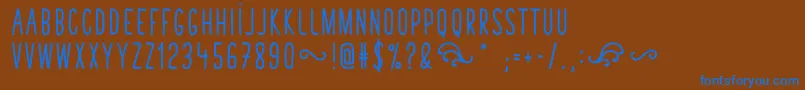 TastyBirdsBoldSans Font – Blue Fonts on Brown Background