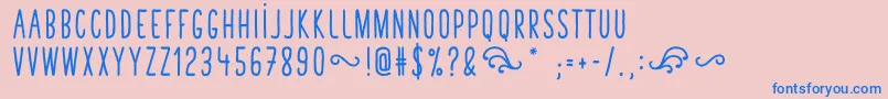 TastyBirdsBoldSans Font – Blue Fonts on Pink Background