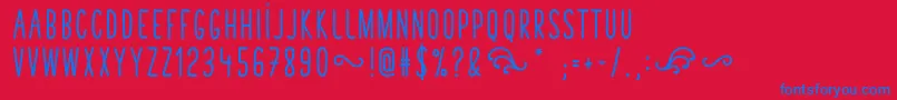 TastyBirdsBoldSans Font – Blue Fonts on Red Background