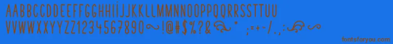TastyBirdsBoldSans Font – Brown Fonts on Blue Background