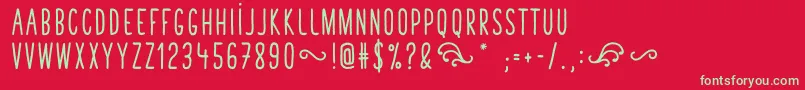 TastyBirdsBoldSans Font – Green Fonts on Red Background