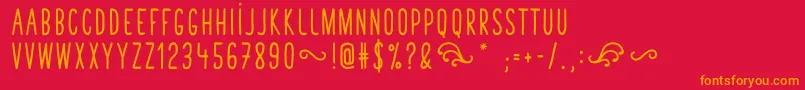 TastyBirdsBoldSans Font – Orange Fonts on Red Background