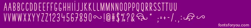TastyBirdsBoldSans Font – Pink Fonts on Purple Background