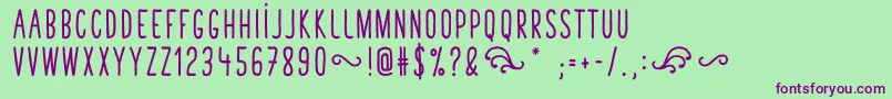 TastyBirdsBoldSans Font – Purple Fonts on Green Background