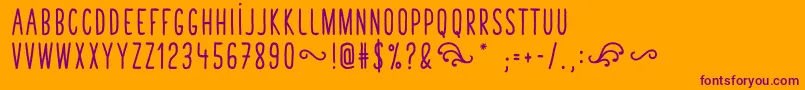 TastyBirdsBoldSans Font – Purple Fonts on Orange Background