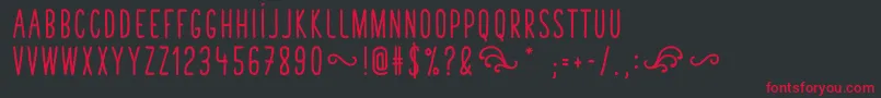 TastyBirdsBoldSans Font – Red Fonts on Black Background