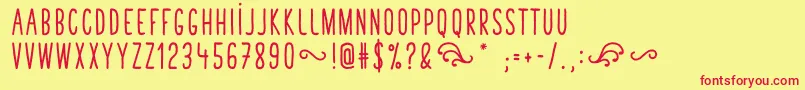 TastyBirdsBoldSans Font – Red Fonts on Yellow Background