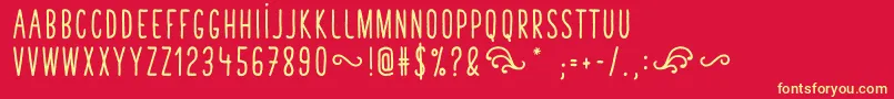 TastyBirdsBoldSans Font – Yellow Fonts on Red Background