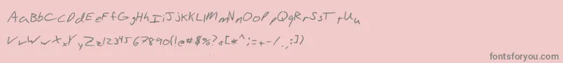 フォントAaronhand – ピンクの背景に灰色の文字