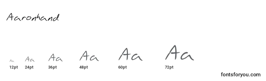 Размеры шрифта Aaronhand