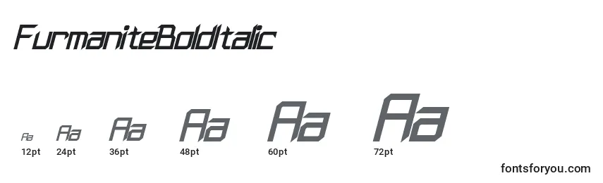 Größen der Schriftart FurmaniteBoldItalic