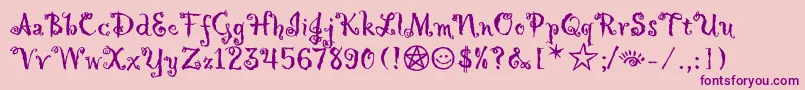 HollyweirdLetPlain.1.0 Font – Purple Fonts on Pink Background