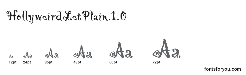 HollyweirdLetPlain.1.0 Font Sizes