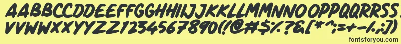 ComicPanels Font – Black Fonts on Yellow Background