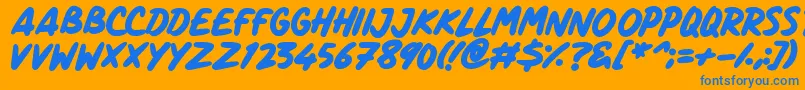 ComicPanels Font – Blue Fonts on Orange Background