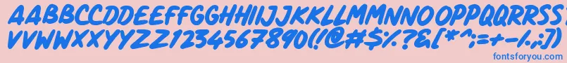 ComicPanels Font – Blue Fonts on Pink Background
