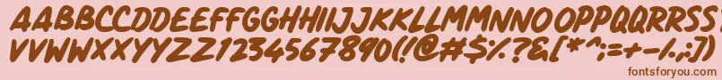 ComicPanels Font – Brown Fonts on Pink Background