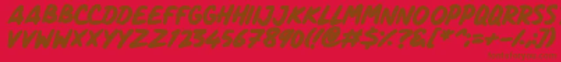 ComicPanels-fontti – ruskeat fontit punaisella taustalla