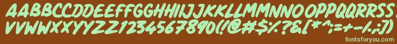 ComicPanels Font – Green Fonts on Brown Background