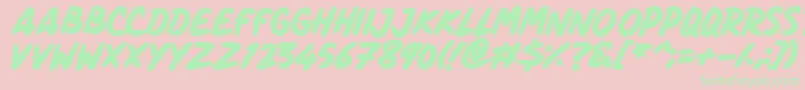 ComicPanels Font – Green Fonts on Pink Background