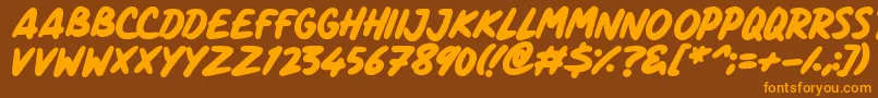 ComicPanels Font – Orange Fonts on Brown Background
