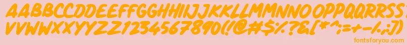 ComicPanels Font – Orange Fonts on Pink Background
