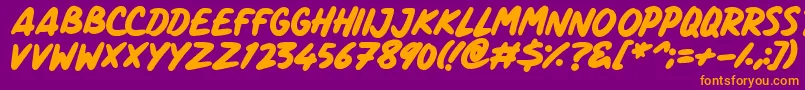 ComicPanels Font – Orange Fonts on Purple Background