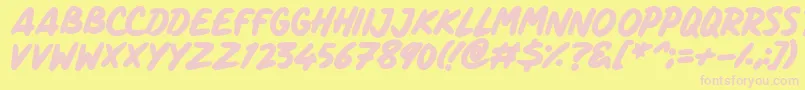 ComicPanels Font – Pink Fonts on Yellow Background