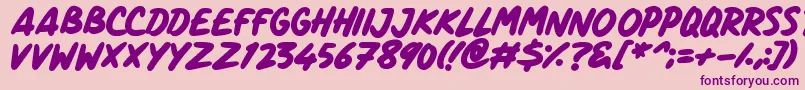 ComicPanels Font – Purple Fonts on Pink Background