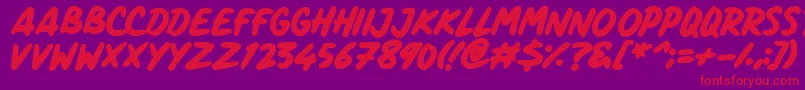 ComicPanels Font – Red Fonts on Purple Background