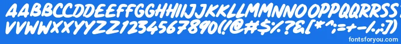 ComicPanels Font – White Fonts on Blue Background