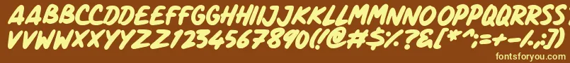 ComicPanels Font – Yellow Fonts on Brown Background