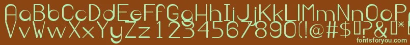 Irekani-fontti – vihreät fontit ruskealla taustalla