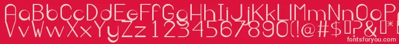 Czcionka Irekani – różowe czcionki na czerwonym tle