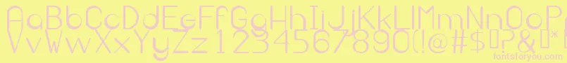 Irekani-fontti – vaaleanpunaiset fontit keltaisella taustalla