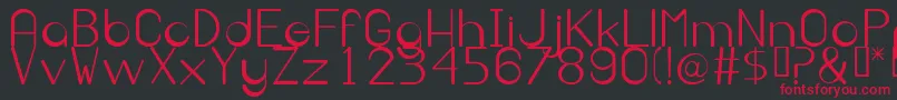 Irekani-Schriftart – Rote Schriften auf schwarzem Hintergrund